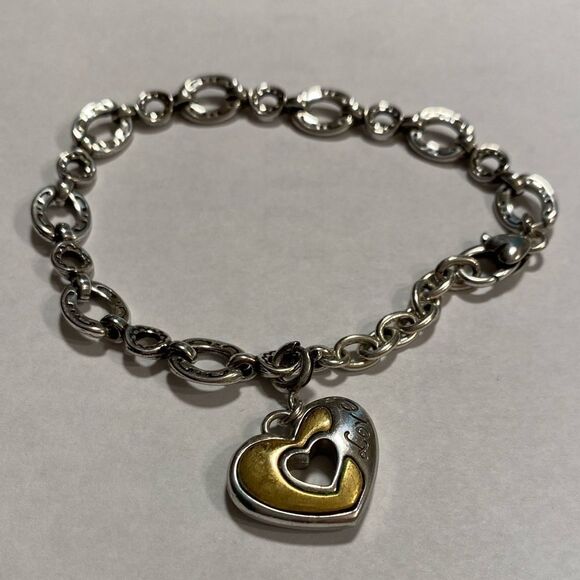 Brighton silver and‎ gold Love heart charm bracelet - Picture 6 of 6
